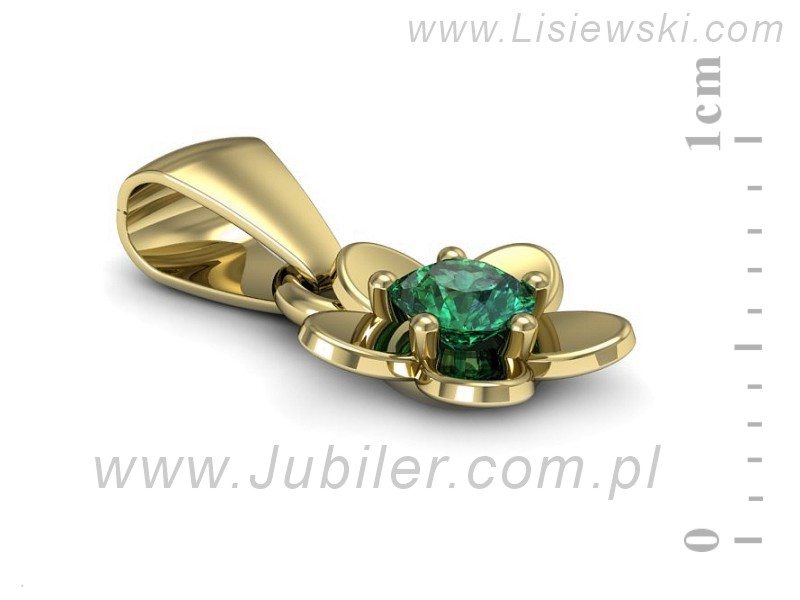 Szmaragd w złotej zawieszce - elegancja bez granic - w16218zsm — zdjęcie 2