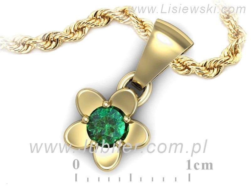 Szmaragd w złotej zawieszce - elegancja bez granic - w16218zsm — zdjęcie 3