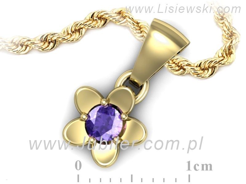 Złota zawieszka z tanzanitem - elegancja codziennie - w16218zt — zdjęcie 3