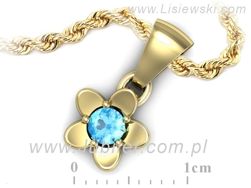 Złota zawieszka z topazem - urok codzienności - w16218ztp — zdjęcie 3