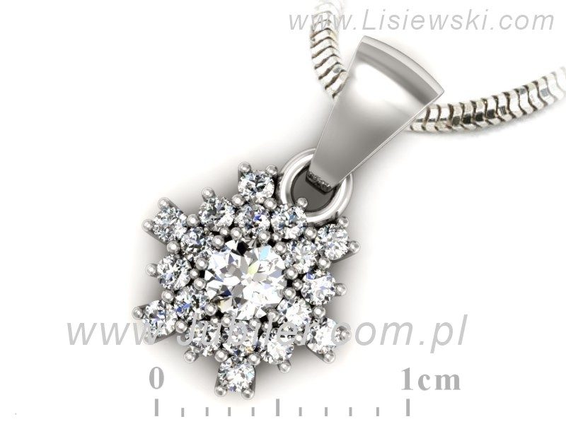 Złota zawieszka Wisiorek z brylantami białe złoto - w16227b — zdjęcie 3