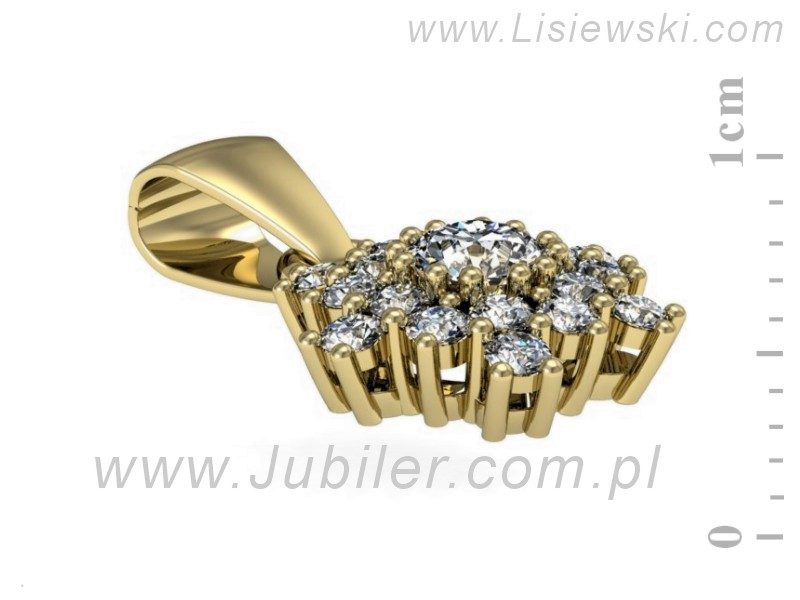 Złota zawieszka Wisiorek z brylantami żółte złoto - w16227z — zdjęcie 2