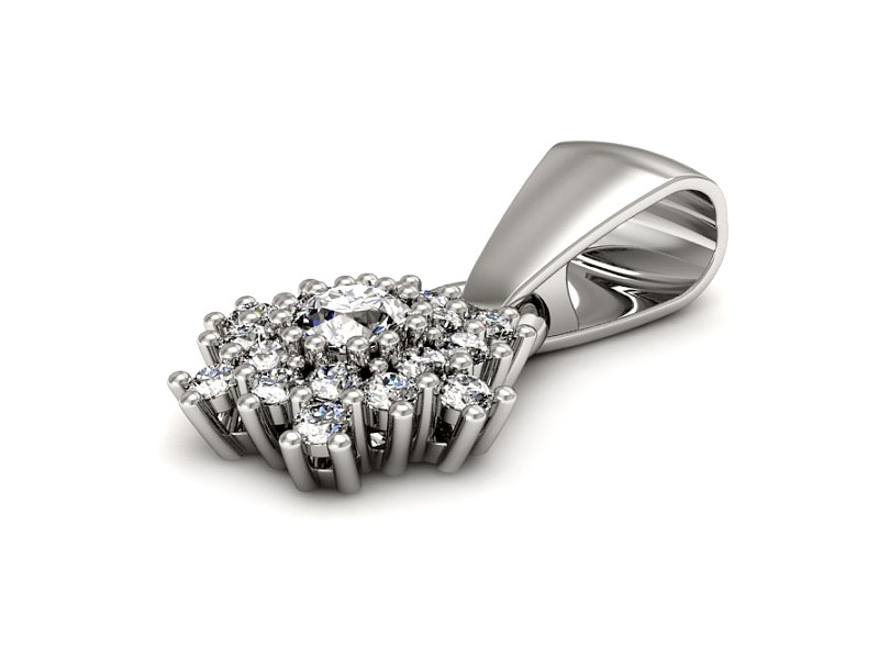 Złota zawieszka Wisiorek z brylantami białe złoto - w16228b — zdjęcie 3