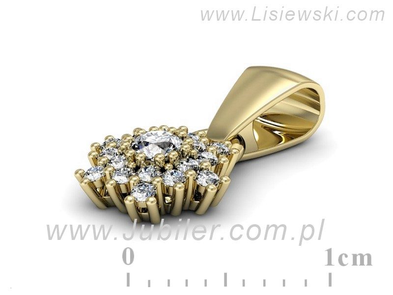 Złota zawieszka Wisiorek z brylantami żółte złoto - w16228z — zdjęcie 2