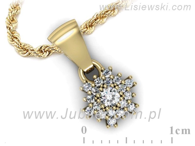 Złota zawieszka Wisiorek z brylantami żółte złoto - w16228z — zdjęcie 3