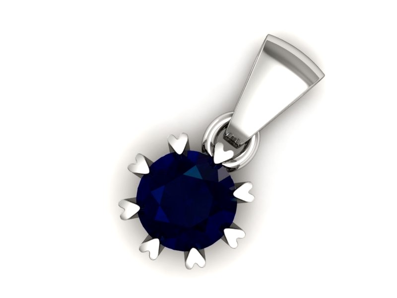 Zawieszka z szafirem w białym złocie głębia elegancji - w16307bsz — zdjęcie 3