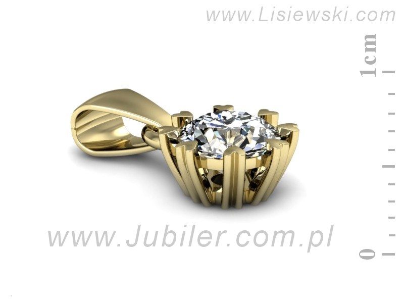 Złoty Wisiorek zawieszka z brylantem żółte złoto - w16307z — zdjęcie 2