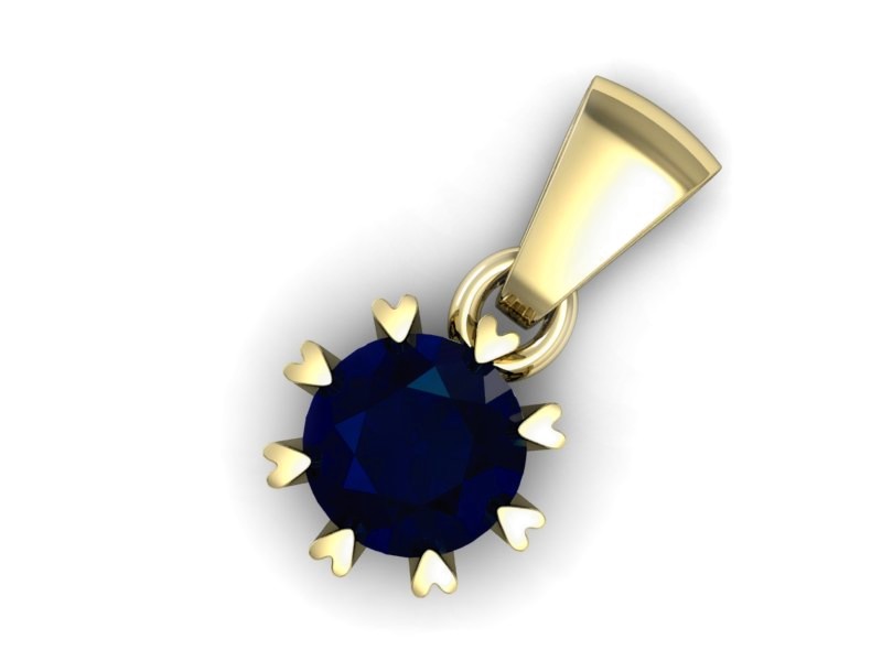 Złota zawieszka z szafirem - codzienna elegancja - w16307zsz — zdjęcie 3