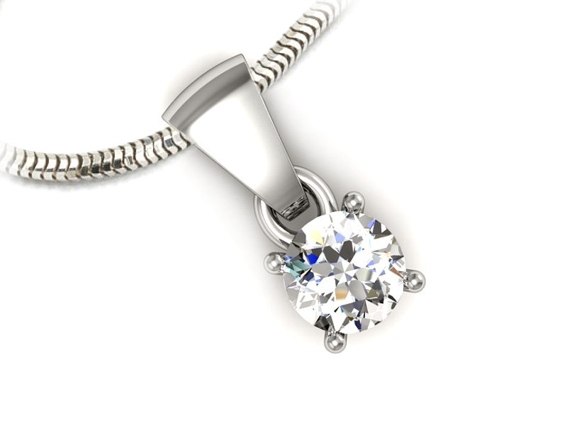 Złota zawieszka Wisiorek z brylantem białe złoto - w16312b — zdjęcie 2