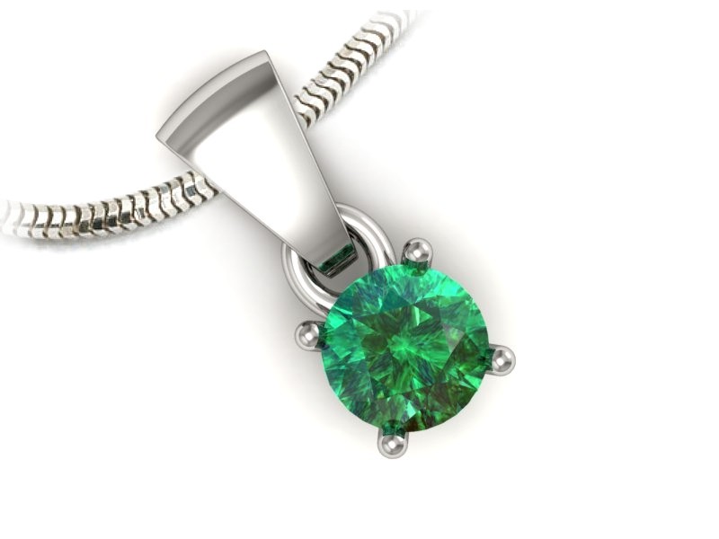 Wisiorek ze szmaragdem w białym złocie wieczna klasyka - w16312bsm — zdjęcie 3