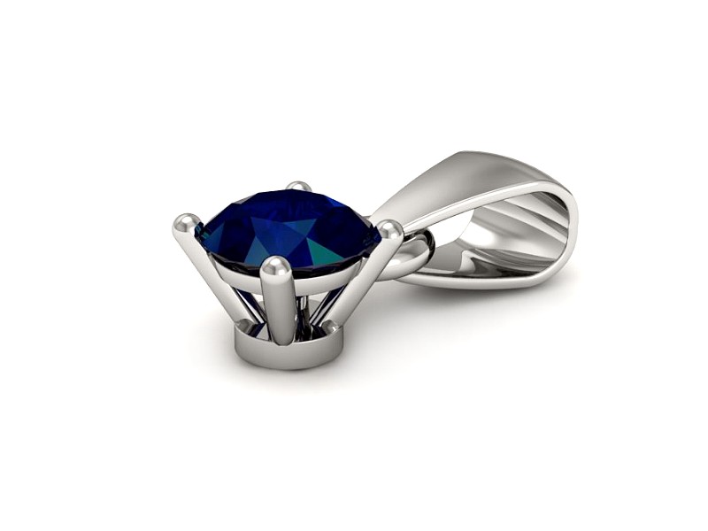 Zawieszka z szafirem w białym złocie czysta elegancja - w16312bsz — zdjęcie 3