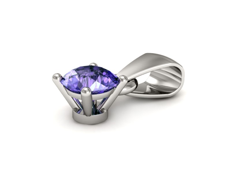 Zawieszka z tanzanitem w białym złocie pełna blasku - w16312bt — zdjęcie 3