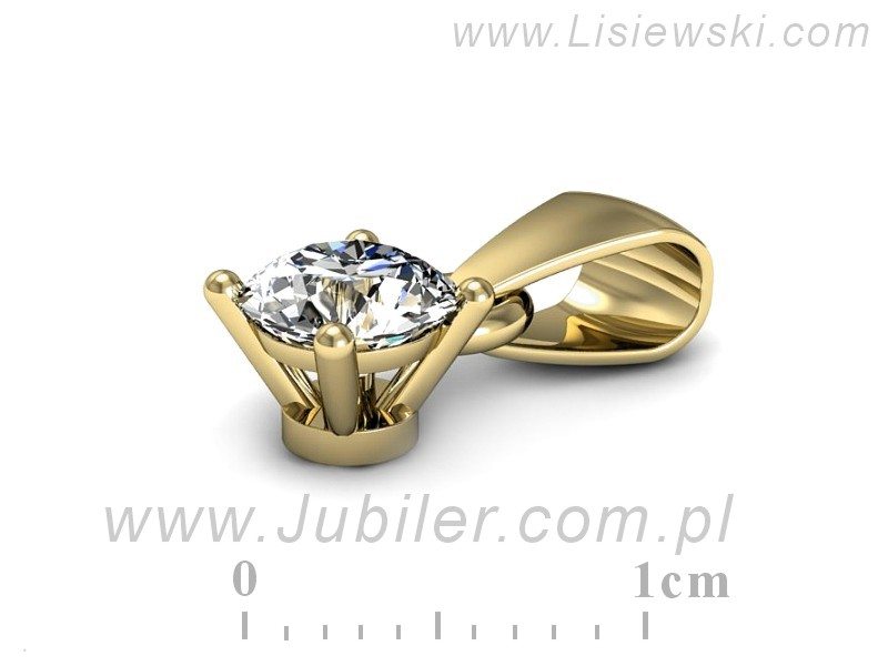 Złota zawieszka Wisiorek z brylantem żółte złoto - w16312z — zdjęcie 2