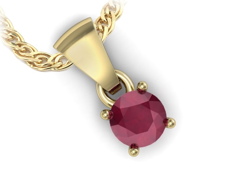 Elegancki złoty wisiorek z lśniącym rubinem - w16312zr — zdjęcie 3