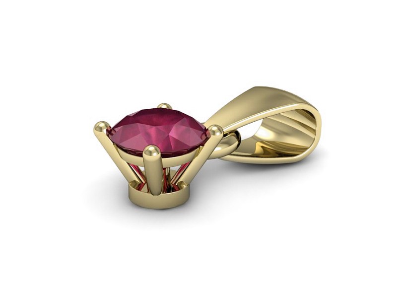 Elegancki złoty wisiorek z lśniącym rubinem - w16312zr — zdjęcie 2