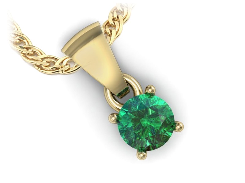 Szmaragdowa zieleń w złotej zawieszce - luksusowo - w16312zsm — zdjęcie 3