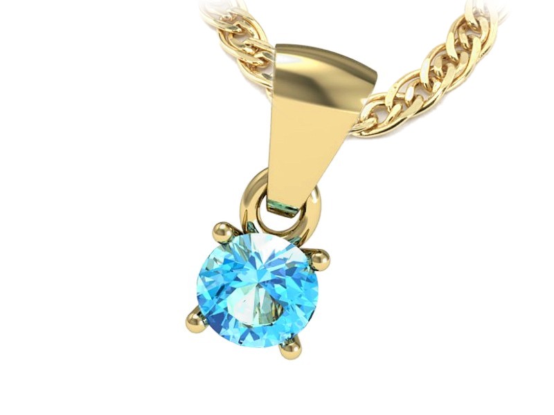 Topazowe refleksy na złotym wisiorku - twoja elegancja - w16312ztp — zdjęcie 3