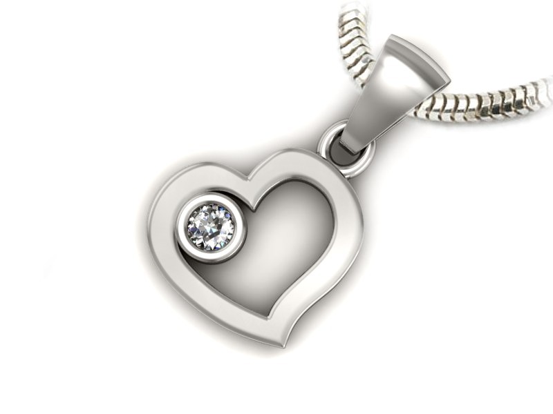 Złota zawieszka Wisiorek z brylantem białe złoto - w16314b — zdjęcie 3