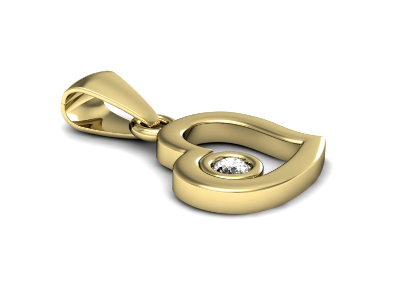 Złota zawieszka Wisiorek z brylantem żółte złoto - w16314z — zdjęcie 2