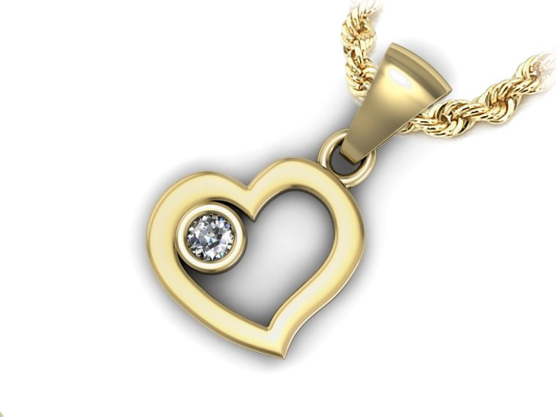Złota zawieszka Wisiorek z brylantem żółte złoto - w16314z — zdjęcie 3