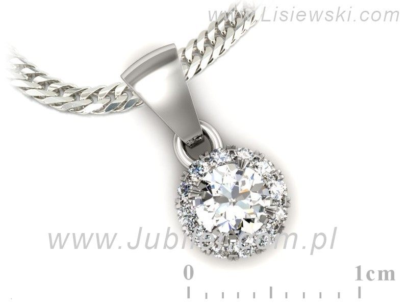 Złota zawieszka Wisiorek z brylantami białe złoto - w16316b — zdjęcie 3