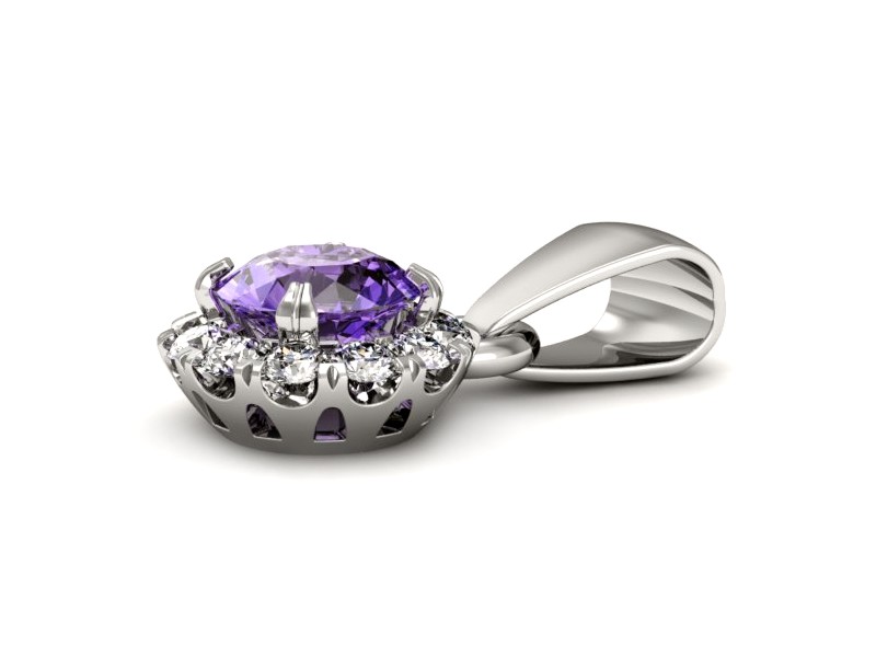 Wisiorek z tanzanitem i brylantami białe złoto - w16316bt — zdjęcie 2