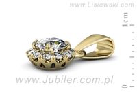 Złota zawieszka Wisiorek z brylantami żółte złoto proba 585 - w16316z- 2