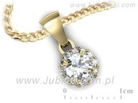 Złota zawieszka Wisiorek z brylantami żółte złoto proba 585 - w16316z- 3