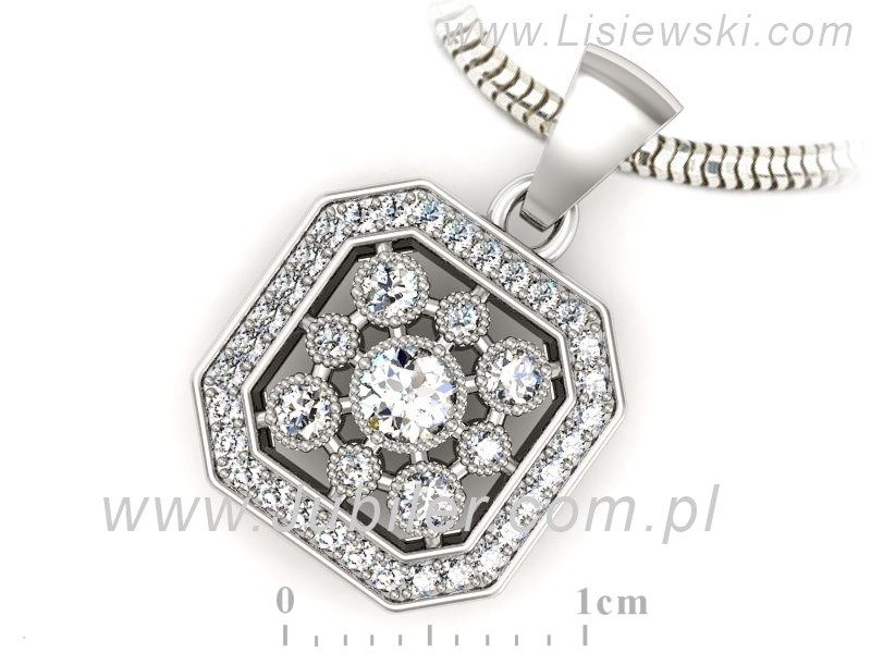 Złota zawieszka Wisiorek z brylantami białe złoto - w16319b — zdjęcie 3