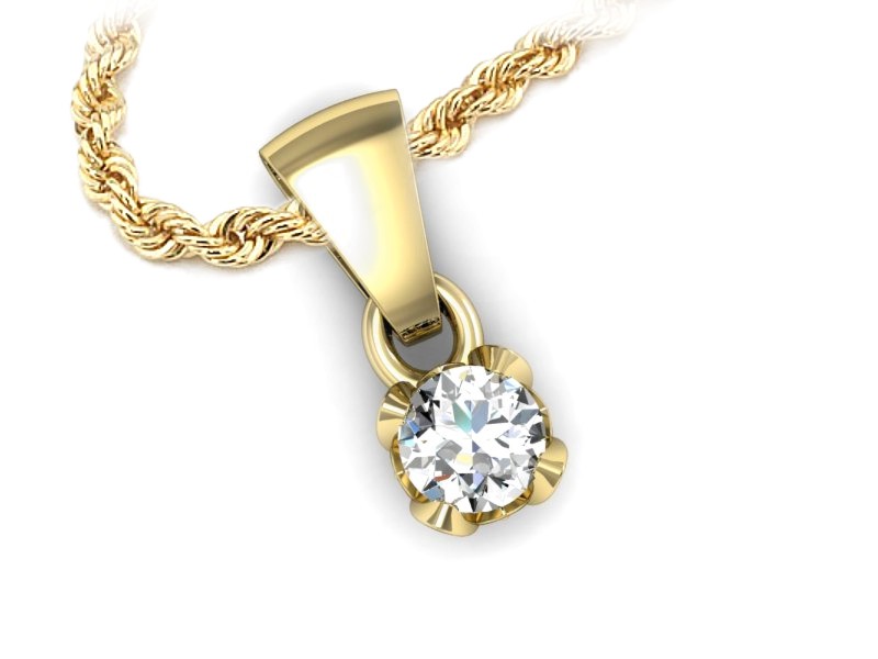 Złota zawieszka Wisiorek z brylantami żółte złoto - w16350z — zdjęcie 3