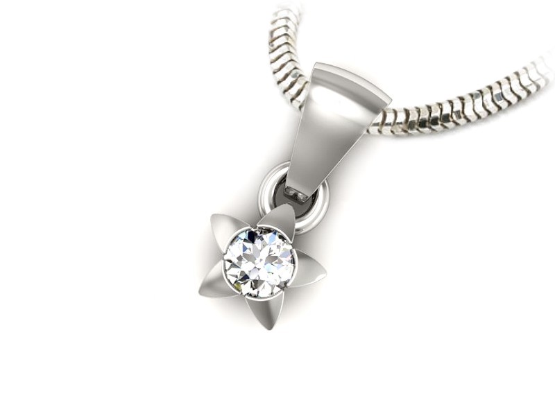 Złota zawieszka Wisiorek z brylantem białe złoto - w16361b — zdjęcie 3