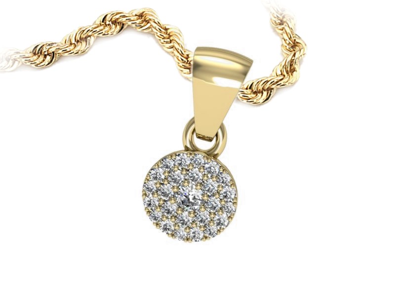 Złota zawieszka Wisiorek z brylantami żółte złoto - w16379z — zdjęcie 3