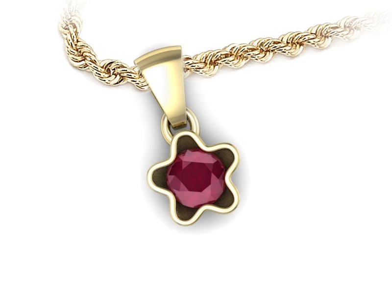 Złota zawieszka z rubinem - elegancja codziennie - w16386zr — zdjęcie 3