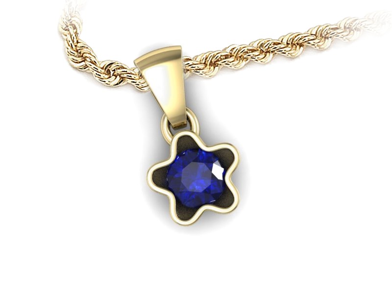 Zawieszka gwiazda z szafirem - kwintesencja elegancji - w16386zszc — zdjęcie 3