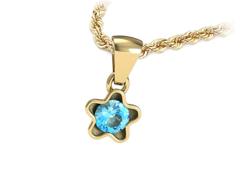 Złota zawieszka z topazem - blask codziennej elegancji - w16386ztp — zdjęcie 3