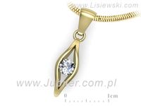 Złota zawieszka Wisiorek z brylantem żółte złoto próba 585 - w16396z- 3