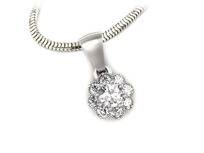 Złota zawieszka Wisiorek z brylantami białe złoto - w16478b — zdjęcie 3