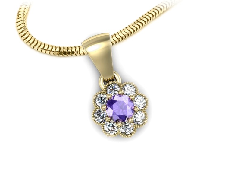 Złoty Wisiorek z tanzanitem i brylantami - w16478zt — zdjęcie 3