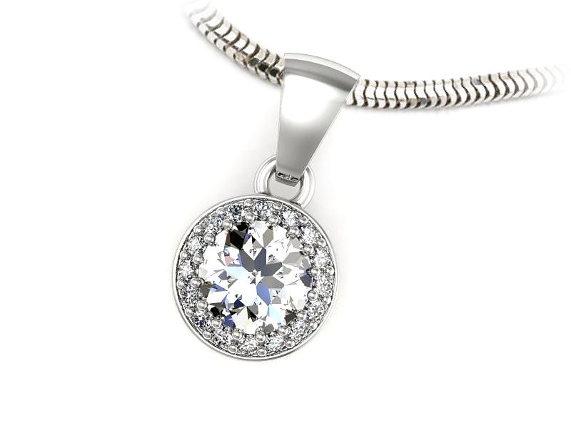 Złota zawieszka Wisiorek z brylantami białe złoto - w16536b — zdjęcie 3