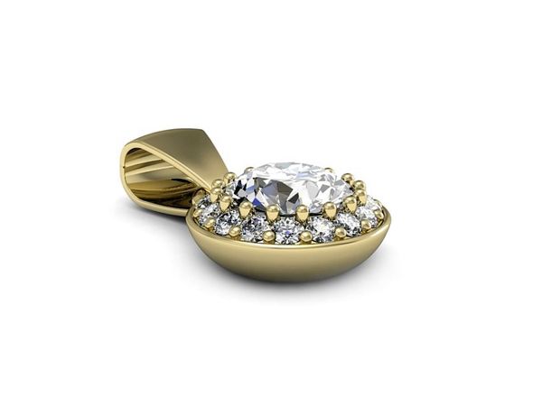 Złota zawieszka Wisiorek z brylantami żółte złoto - w16536z