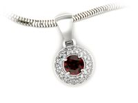 Złota zawieszka Wisiorek z granatem i brylantami białe złoto - w16563bgr- 3