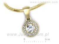 Złota zawieszka Wisiorek z brylantami żółte złoto proba 585 - w16563z- 3