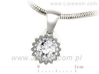 Złota zawieszka Wisiorek z brylantami białe złoto próba 585 - w16566b- 3
