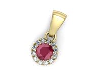 Złota zawieszka Wisiorek z rubinem i brylantami żółte złoto - w16598zr- 3