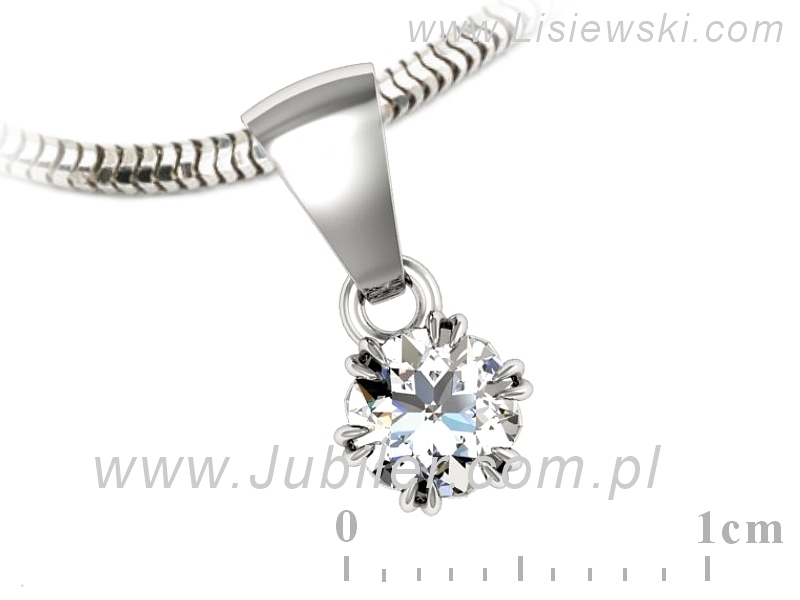 Złota zawieszka Wisiorek z brylantem białe złoto - w16603b — zdjęcie 3