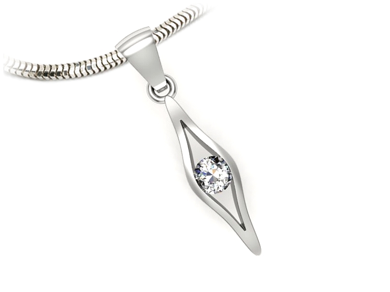 Złota zawieszka Wisiorek z brylantem białe złoto - w16633b — zdjęcie 3