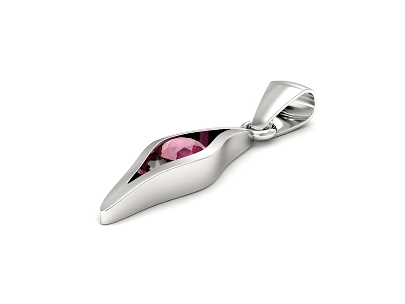 Ekskluzywny wisiorek z rubinem w białym złocie 585 - w16633br — zdjęcie 2