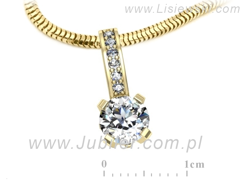 Złota zawieszka Wisiorek z brylantami żółte złoto - w16779z - 3