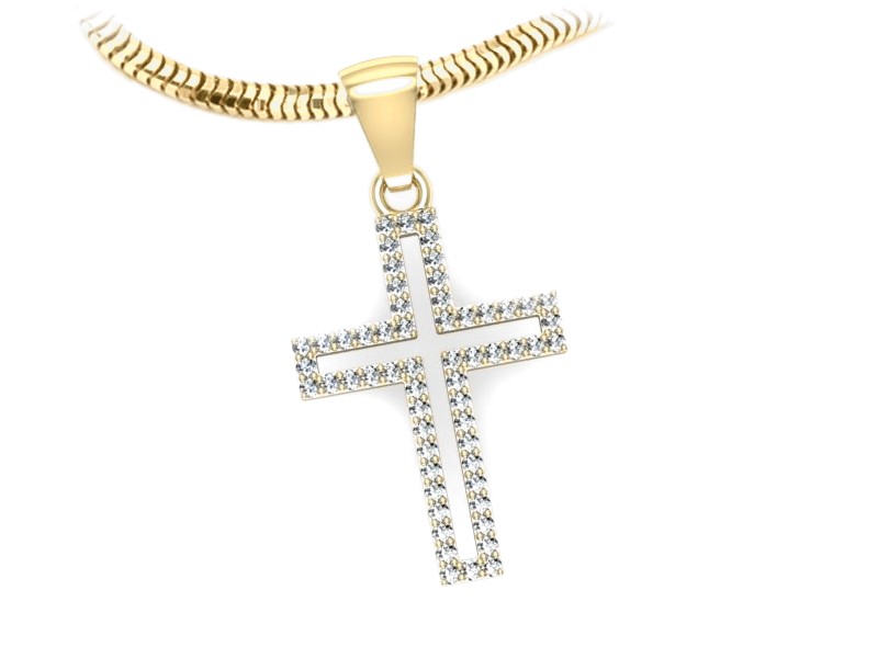 Krzyżyk z cyrkoniami - złoty symbol twojej wiary - w20000zc — zdjęcie 3