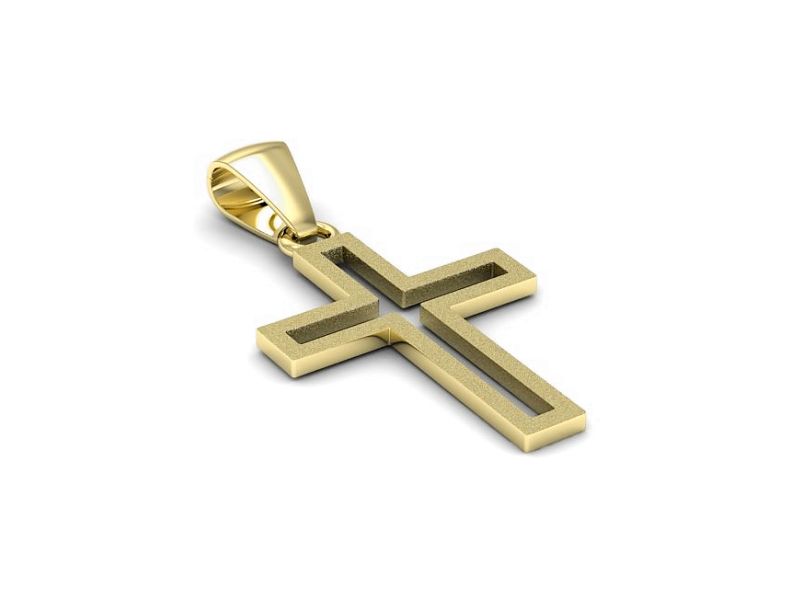 Złota zawieszka Złoty Krzyżyk żółte złoto 14k - w20001zms - 2